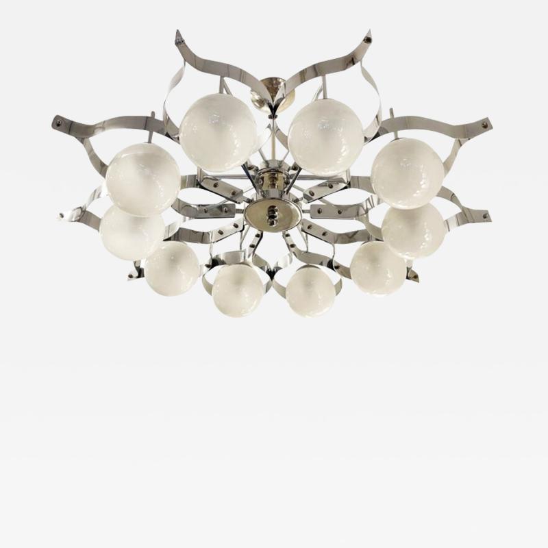 Gio Ponti Italian Mid Century Chandelier in Manner of Gio Ponti