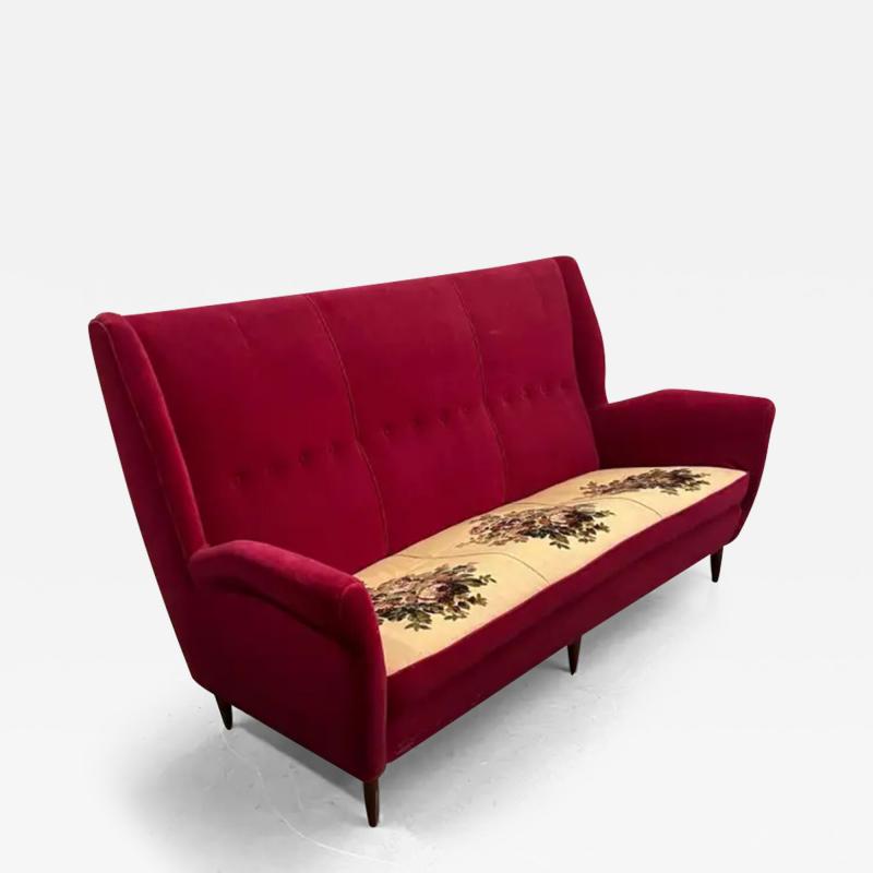 Gio Ponti Italian Mid Century Modern Neoclassical Sofa by Gio Ponti for ISA Bergamo