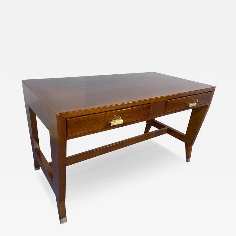 Gio Ponti Italian Midcentury Oak Executive Desk Designed by Gio Ponti in 1950 for BNL