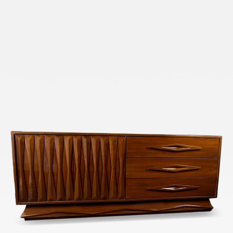 Gio Ponti Italian Modern Walnut Cabinet Dresser Style of Ponti