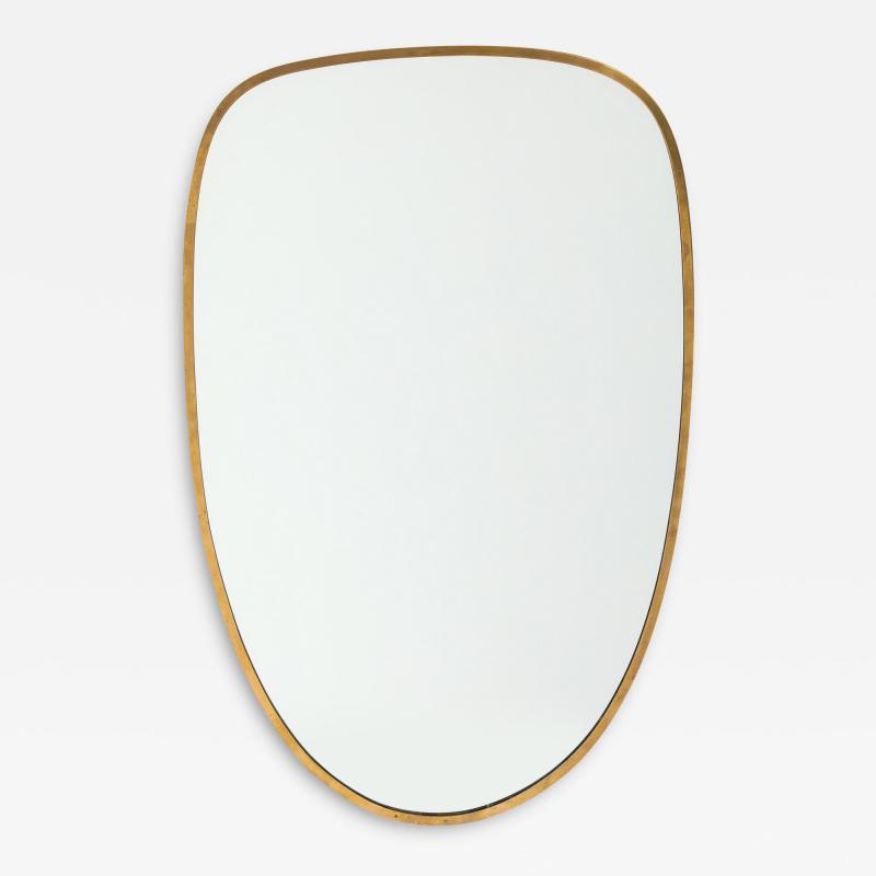 Gio Ponti Italian Modernist Mirror with Brass Frame Italy c 1950