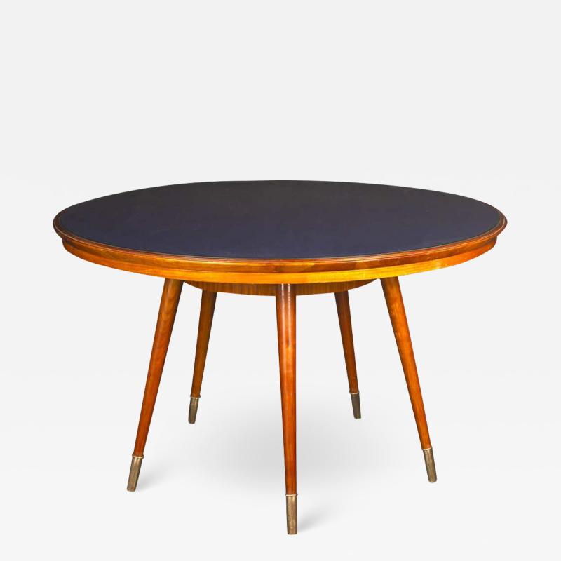 Gio Ponti Midcentury Blue Top Dining or Center Table in the style of Gio Ponti