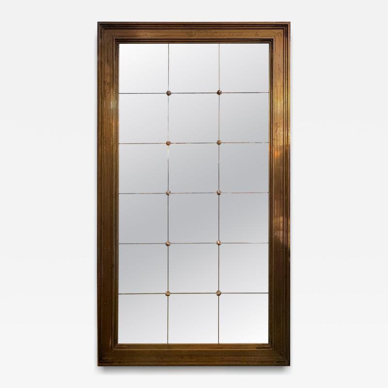 Gio Ponti Monumental Italian Modern Neoclassical Style Bronze Mirror