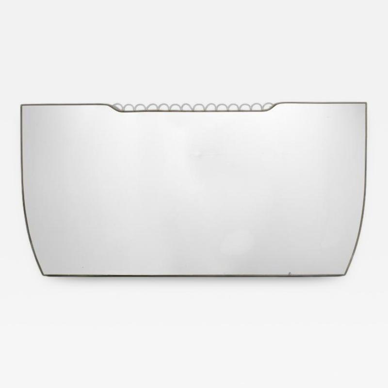 Gio Ponti Osvaldo Borsani Attr Monumental Wall Mirror Tinted Mirror Brass Italy 1940s