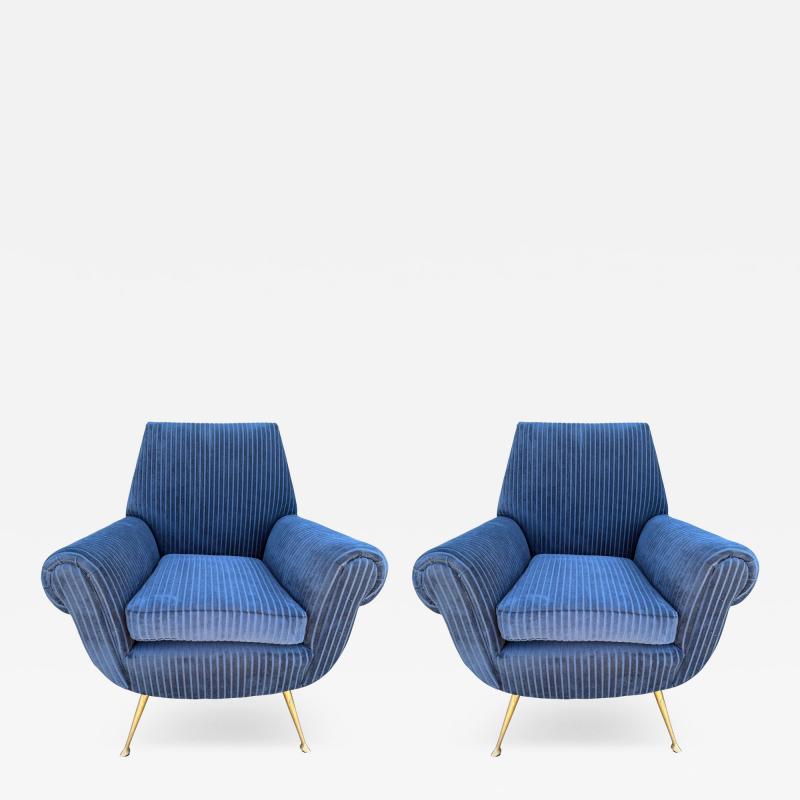 Gio Ponti Pair Of Italian Modern Gio Ponti Inspired Lounge Chairs