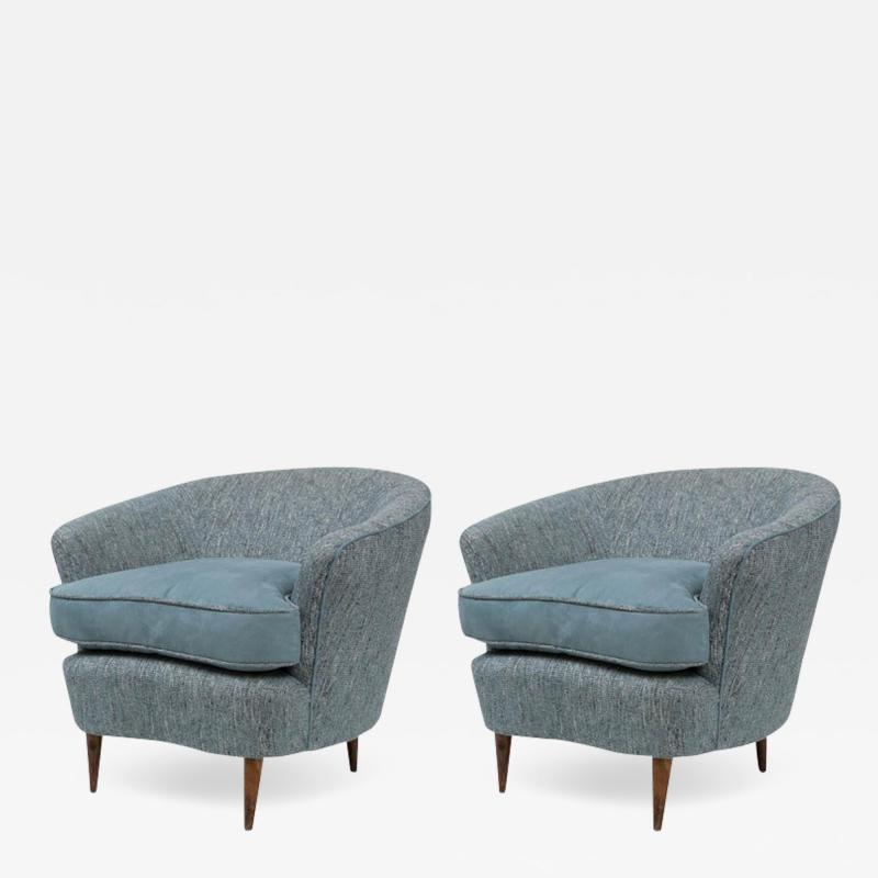 Gio Ponti Pair Of Mid Century Italian Gio Ponti Style Tub Chairs For Casa Giardino