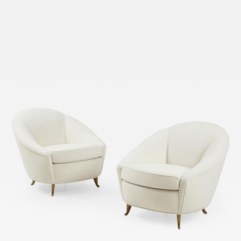 Gio Ponti Pair of Boucl Armchairs