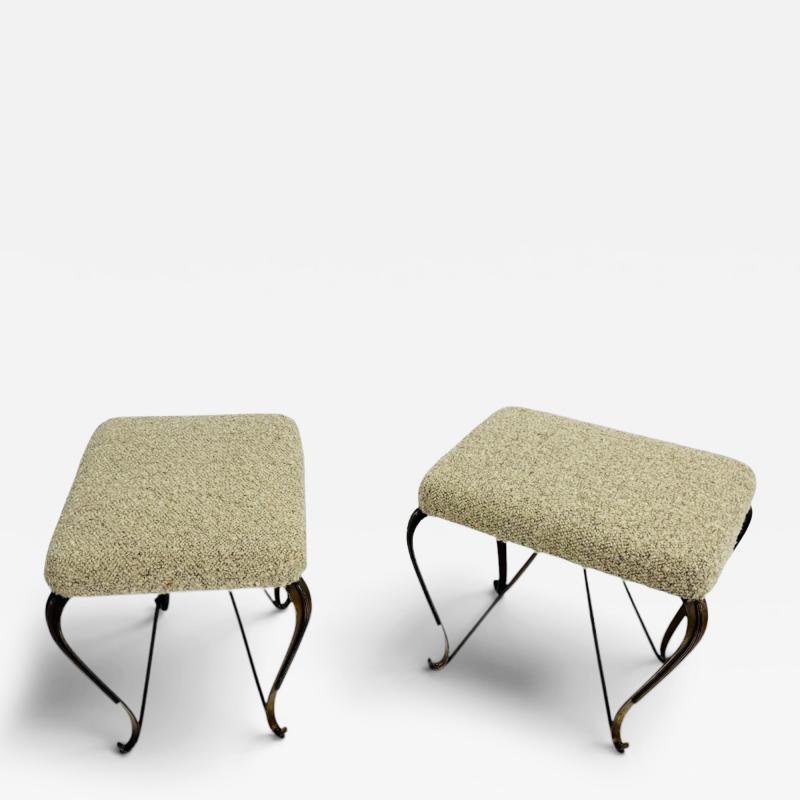 Gio Ponti Pair of Brass Italian Stool circas 1950
