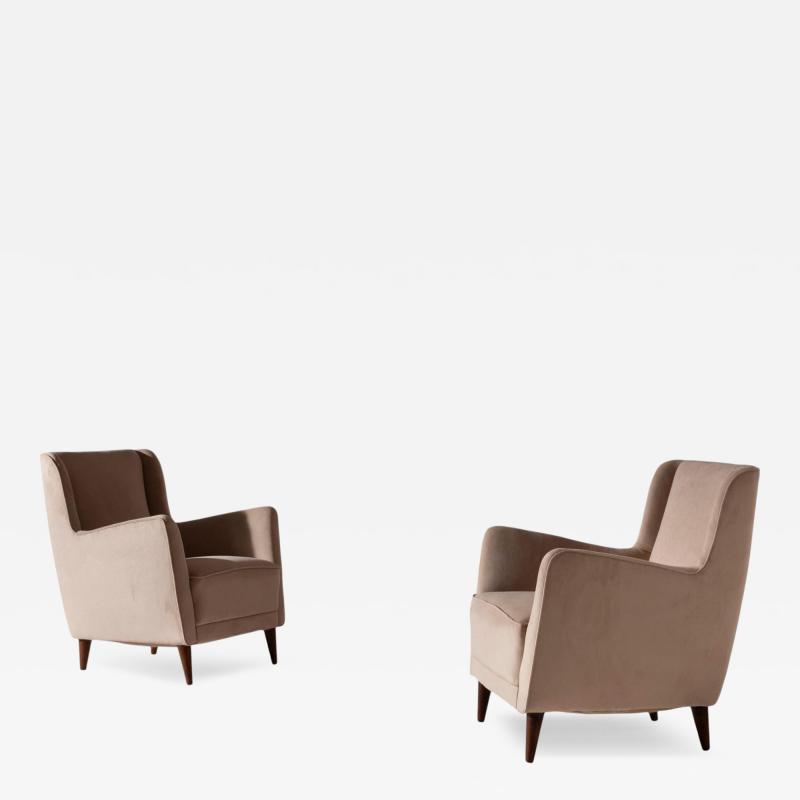 Gio Ponti Pair of Gio Ponti Armchairs for Cassina Conte Grande Liner 1949