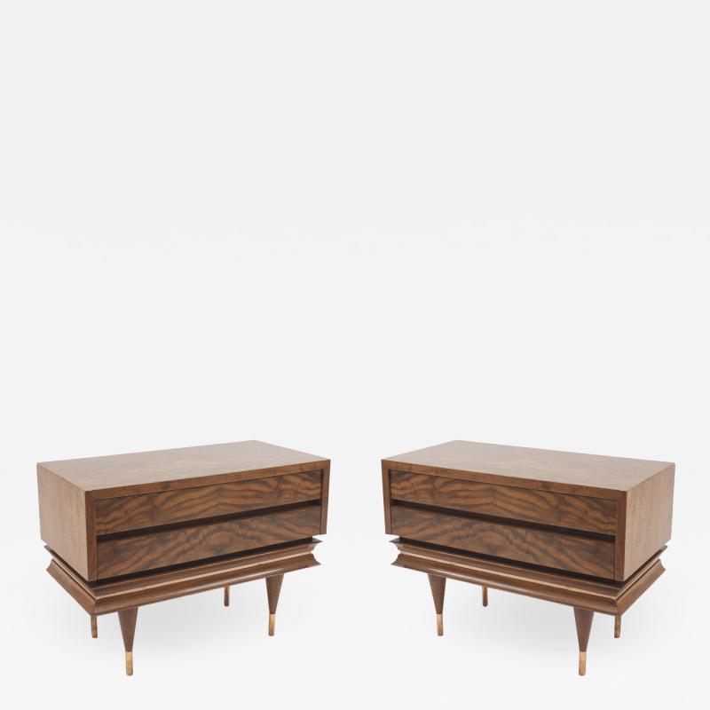 Gio Ponti Pair of Gio Ponti Italian Modern Walnut End Tables