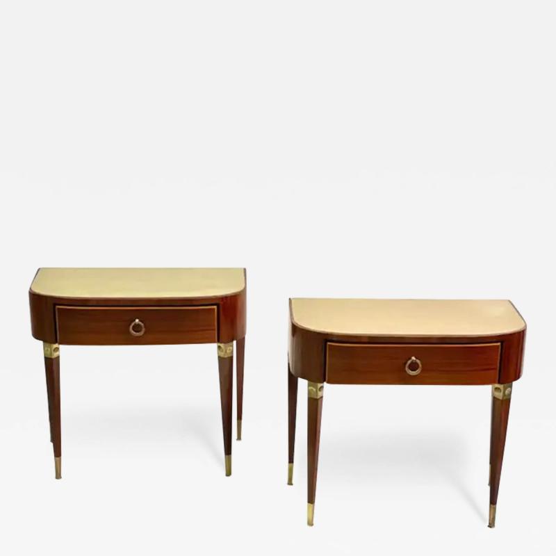 Gio Ponti Pair of Italian Modern Neoclassical End or Side Tables Nightstands Gio Ponti