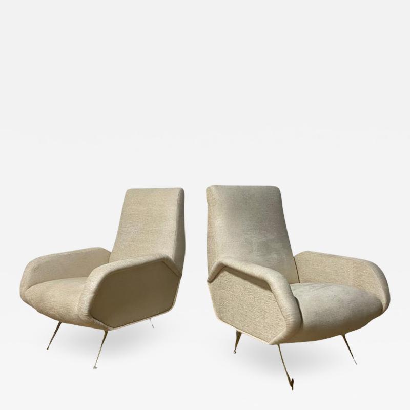 Gio Ponti Pair of Mid Century Modern Armchairs by Gio Ponti