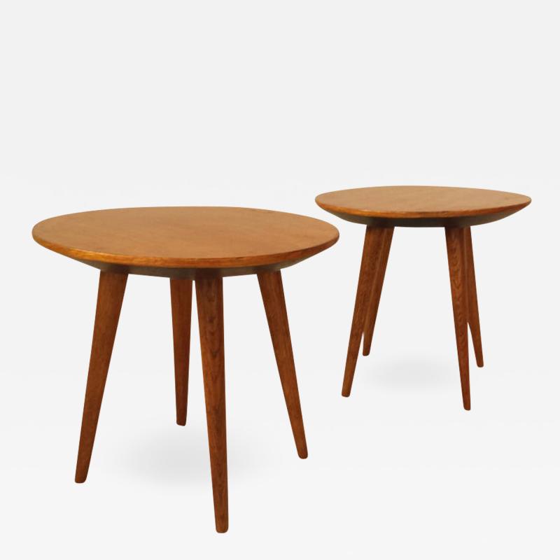 Gio Ponti Pair of Mid Century Modern cherry wood tables by Gio Ponti