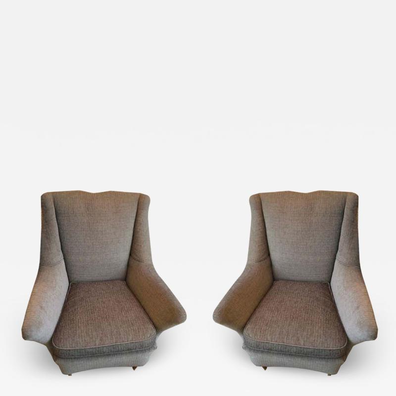 Gio Ponti Pair of Vintage Armchairs in Gio Ponti Style