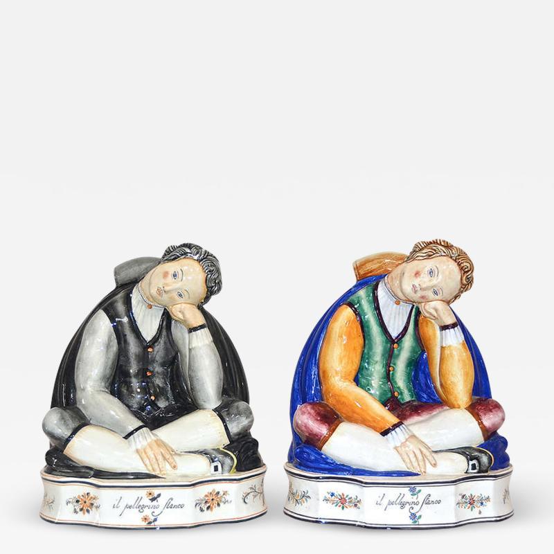 Gio Ponti Rare Il Pellegrino Stanco Ceramic Figures