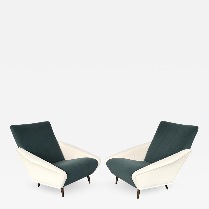 Gio Ponti Rare Pair of Distex Lounge Chairs by Gio Ponti