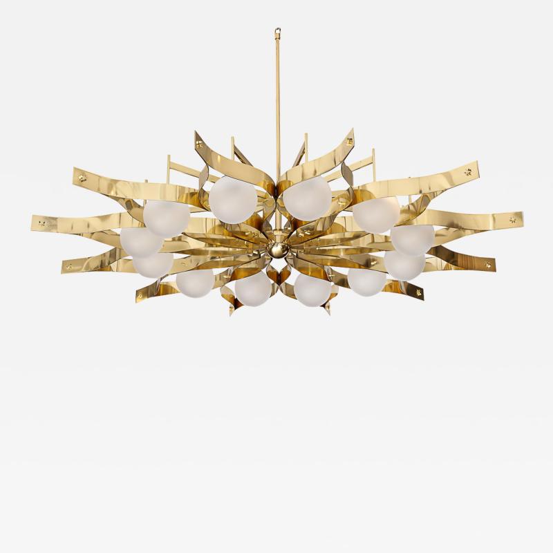 Gio Ponti Re Edition Pavone Chandelier by Gio Ponti for Arredoluce