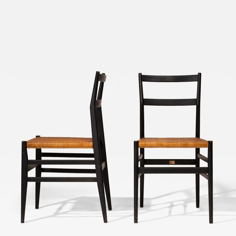 Gio Ponti Set of 2 Gio Ponti Superleggera Chairs for Cassina Italy 1957