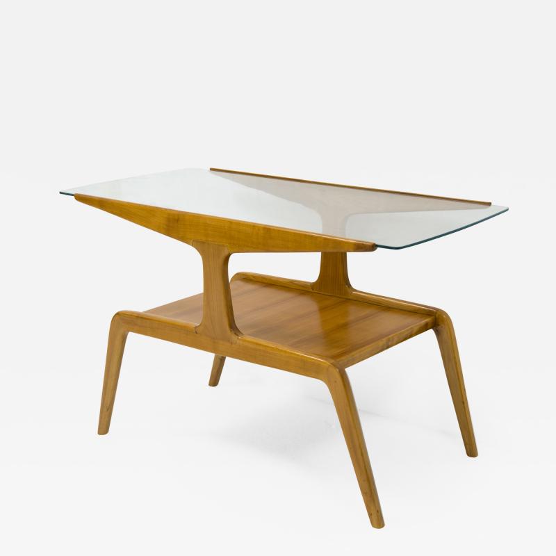 Gio Ponti Side table in wood and glass by Gio Ponti circa 1950