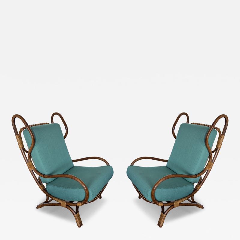 Gio Ponti a pair of BP 16 Continuum armchairs by Gio Ponti