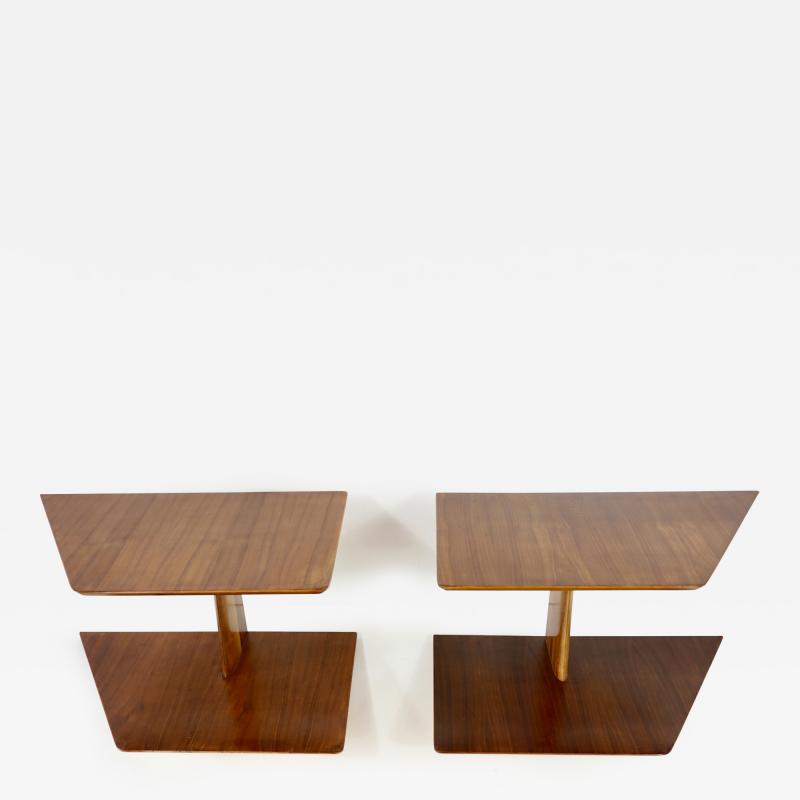 Gio Ponti pair of GIO PONTI wood hanging nightstand tables side tables Hotel Royal 1955