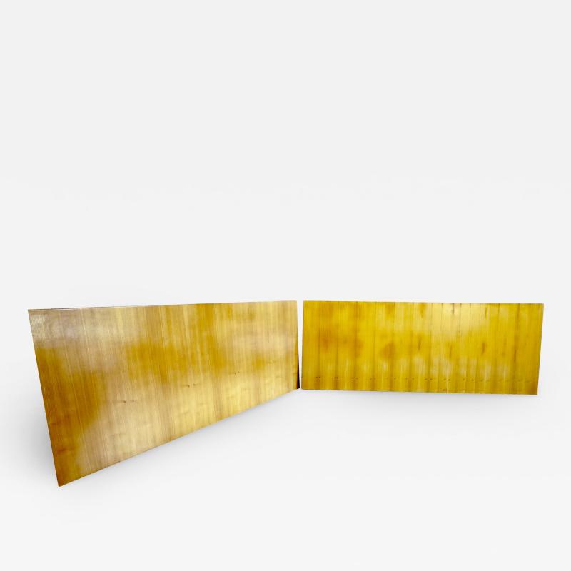 Gio Ponti pair of large Gio Ponti cherrywood boiserie panels from Hotel Royal Naples 1955