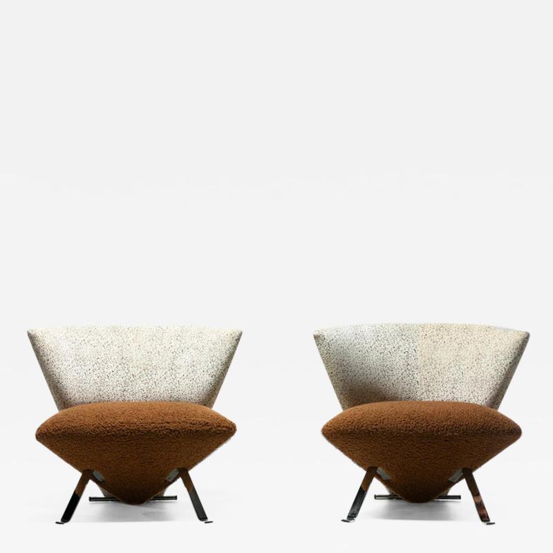 Giorgio Saporiti Giorgio Saporiti Post Modern Jada Slipper Chairs in Espresso Boucl Velvet