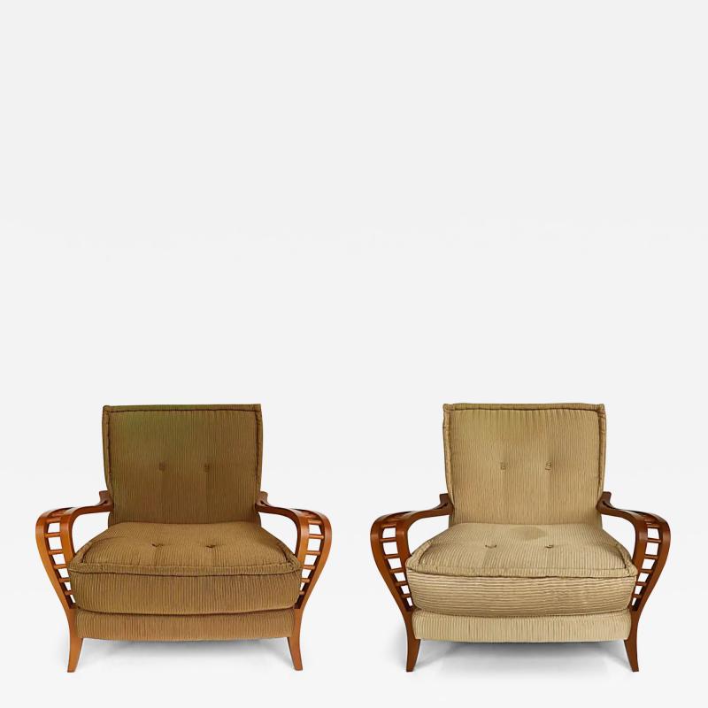 Giorgio Saporiti Saporiti Il Loft Martina Club Chairs Bergamo Etoile Fabric Pair