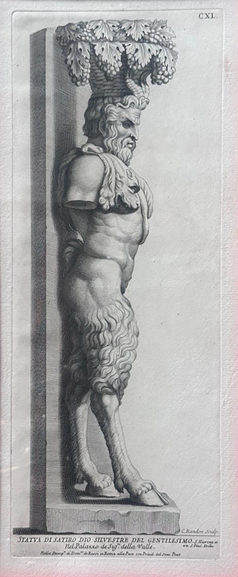 Giovanni Antonio Faldoni Antique Giovanni Antonio Faldoni Engraving Print of Delle Antiche Statue