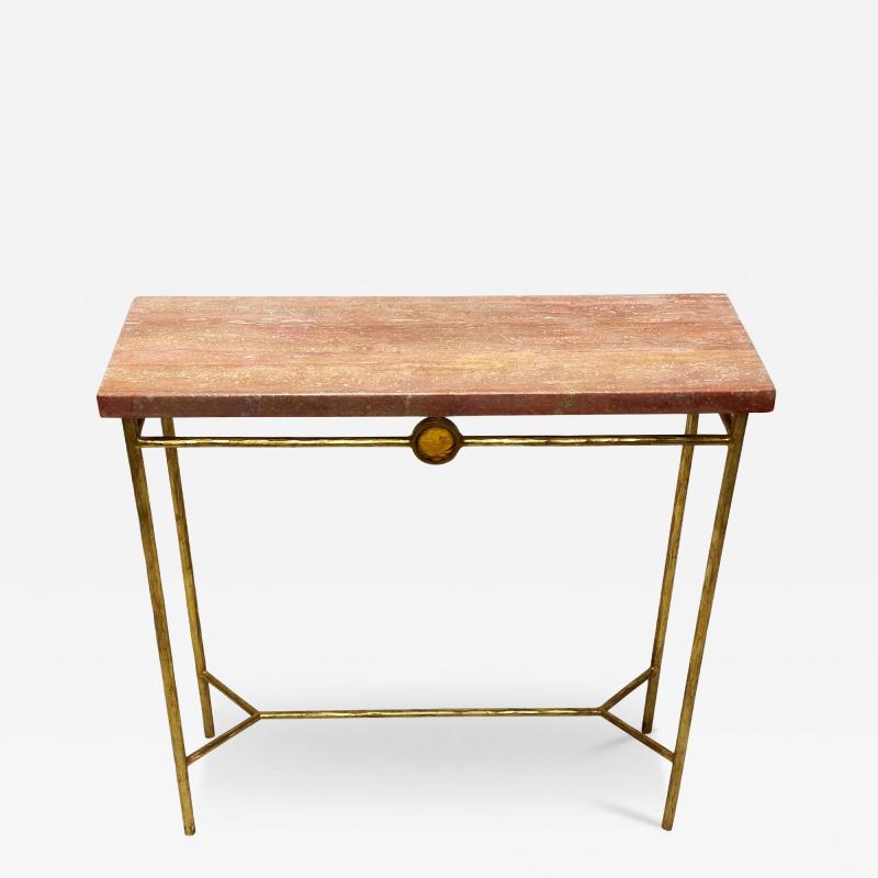 Giovanni Banci Italian Modern Neoclassic Gilt Iron Crystal Consoles Giovanni Banci Hermes