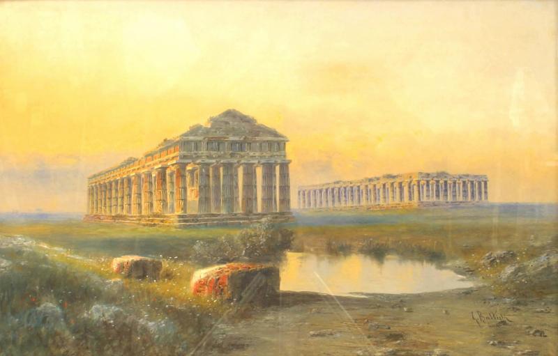 Giovanni Battista Italian Neo Classic Landscape of Roman Ruins