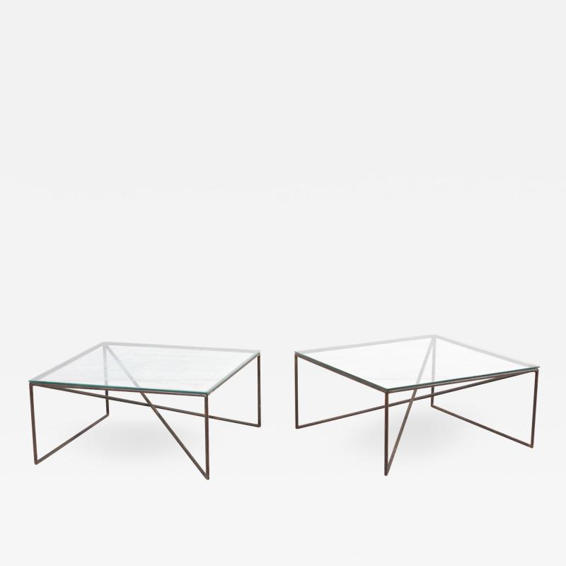 Giovanni Ferrabini 1 of 2 Square Wrought Iron Coffee Tables by Giovanni Ferrabini Italy 1970s