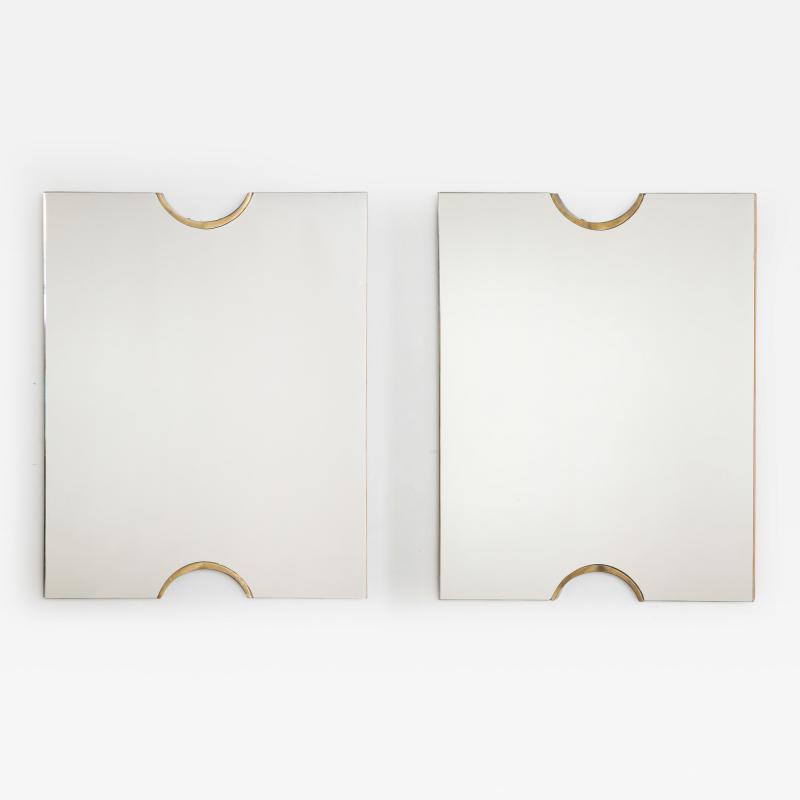 Giovanni Gariboldi Giovanni Gariboldi Pair of Glass and Gilt Wall Mirrors Italy circa 1950s