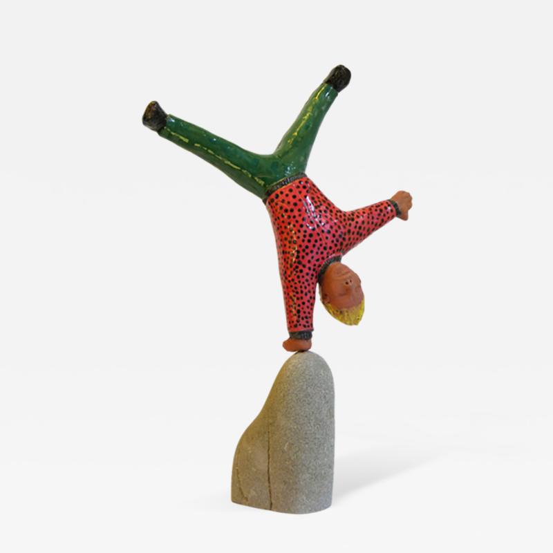 Giovanni Ginestroni Acrobat Sculpture Terra Cotta Figure by the Italian Artist Ginestroni