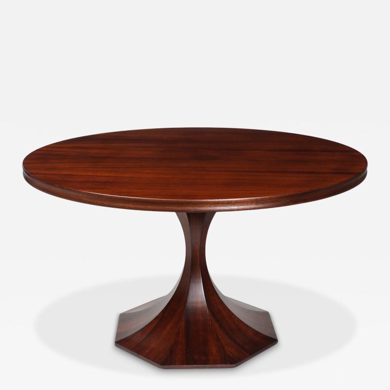 Giulio Moscatelli Walnut and Mahogany Center or Dining Table by Giulio Moscatelli