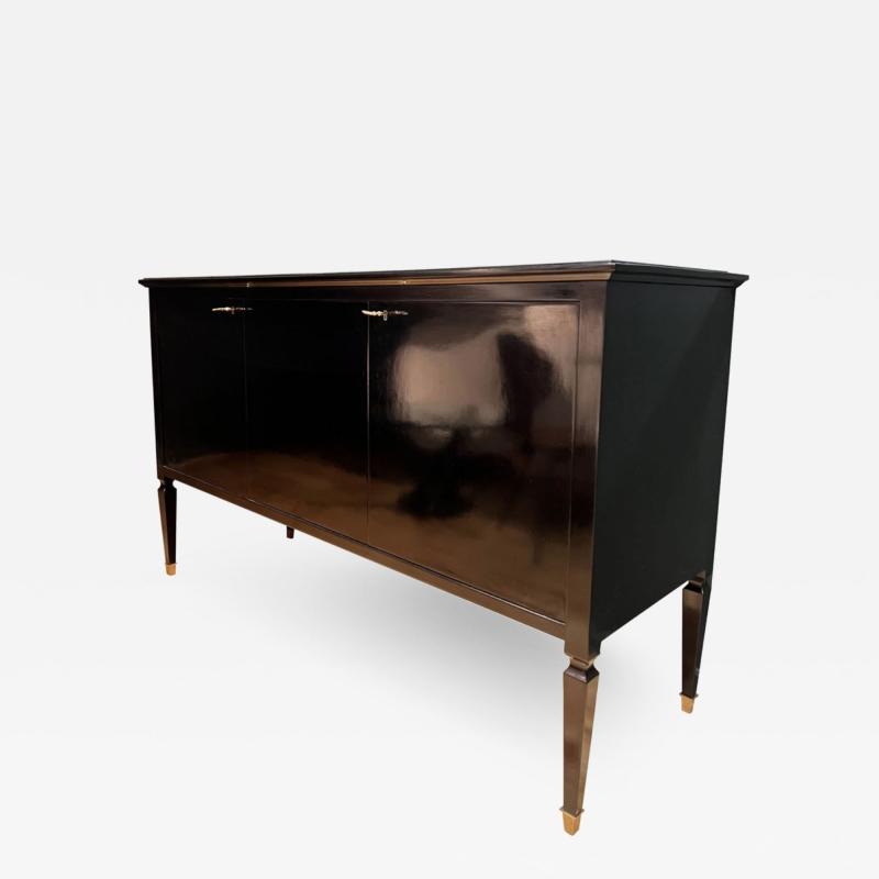 Giuseppe Anzani 1950s Italian Black Lacquer Credenza
