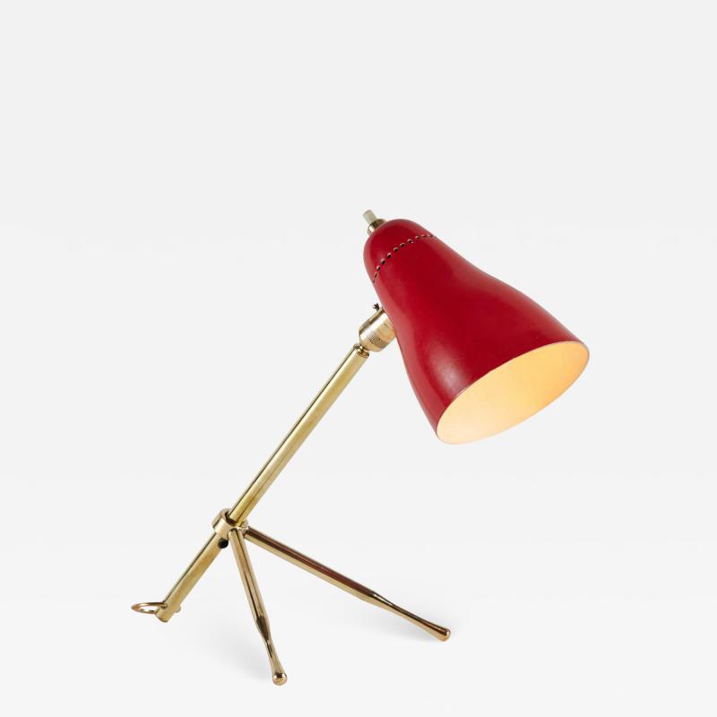 Giuseppe Ostuni 1950s Giuseppe Ostuni Ochetta Red Wall or Table Lamp for O Luce