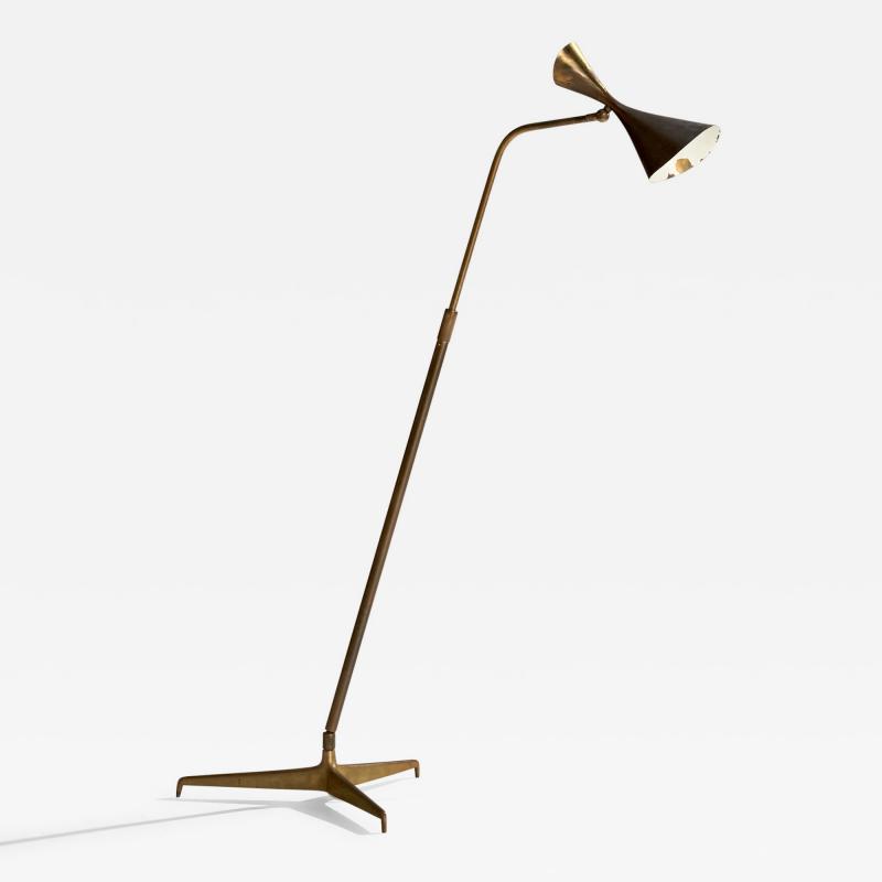 Giuseppe Ostuni Floor Lamp in Brass Italy 1950s