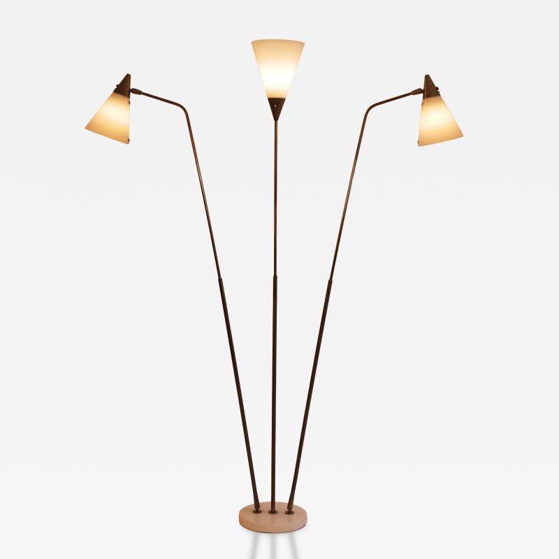 Giuseppe Ostuni Rare Giuseppe Ostuni for O Luce lucite shade adjustable floor lamp Italy c1950