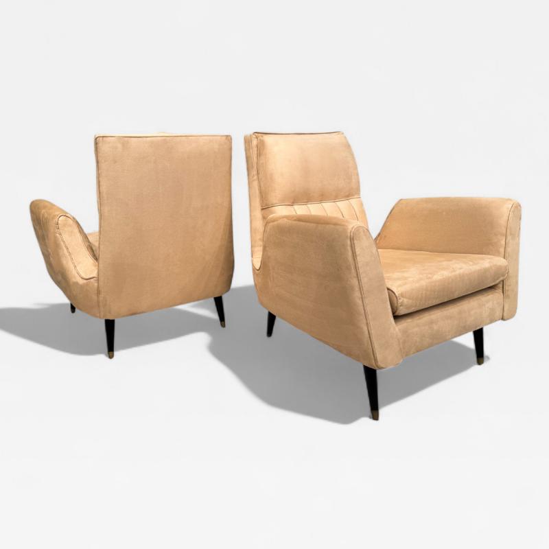 Giuseppe Scapinelli Armchairs in Hardwood Suede Giuseppe Scapinelli 1950s