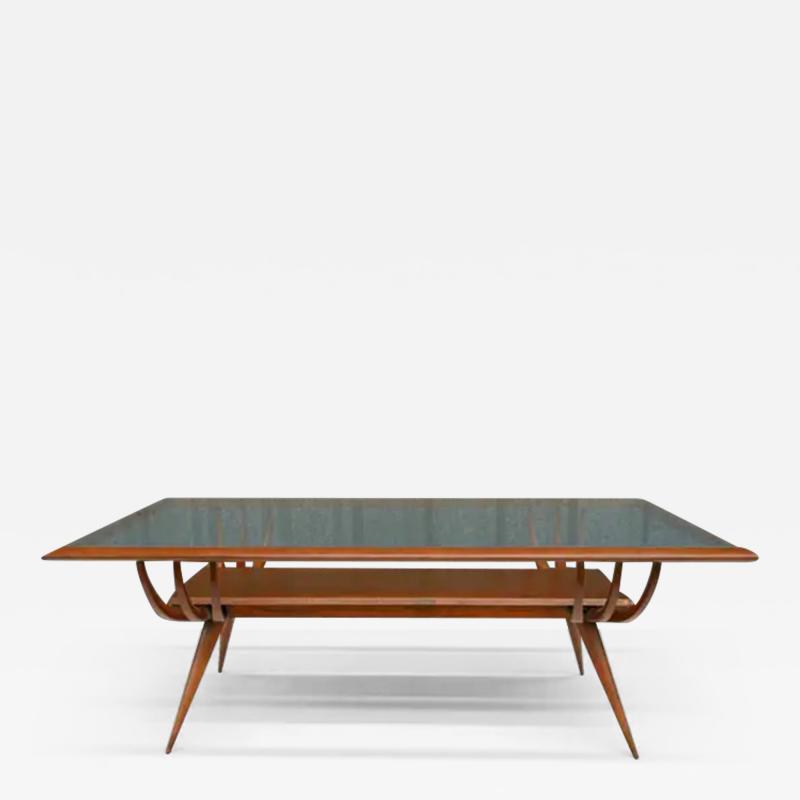 Giuseppe Scapinelli Brazilian Modern Coffee Table in Hardwood Glass by Giuseppe Scapinelli 1950s