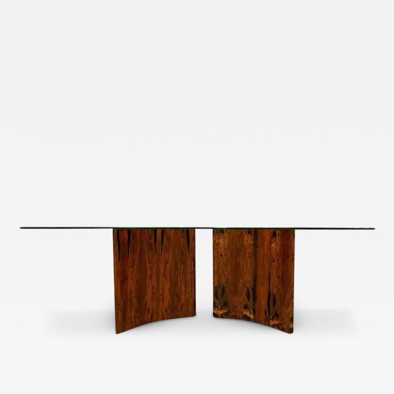 Giuseppe Scapinelli Brazilian Modern Dining Table in Hardwood Glass by Giuseppe Scapinelli 1950s