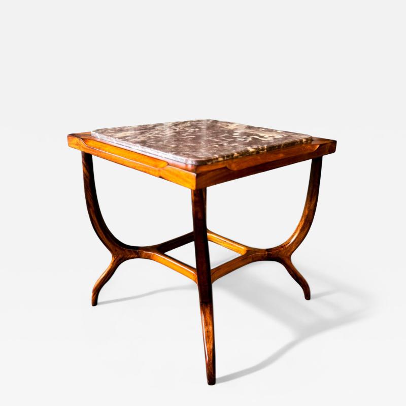 Giuseppe Scapinelli Brazilian Modern Side Table in Caviuna Marble Giuseppe Scapinelli 1950s