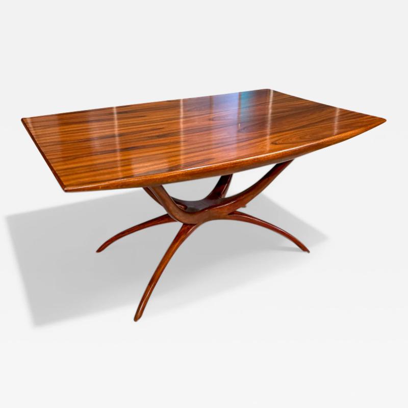 Giuseppe Scapinelli Dining Table with Sculpted Base in Caviuna Wood Giuseppe Scapinelli 1950s