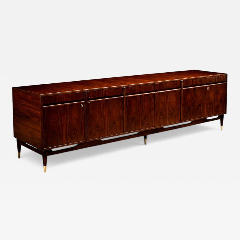 Giuseppe Scapinelli Giuseppe Scapinelli Rosewood Credenza with Brass Sabots Brazil 1950s