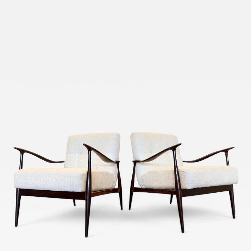 Giuseppe Scapinelli Pair of Armchairs in Rosewood and fabric Giuseppe Scapinelli 1950s Lot 626A
