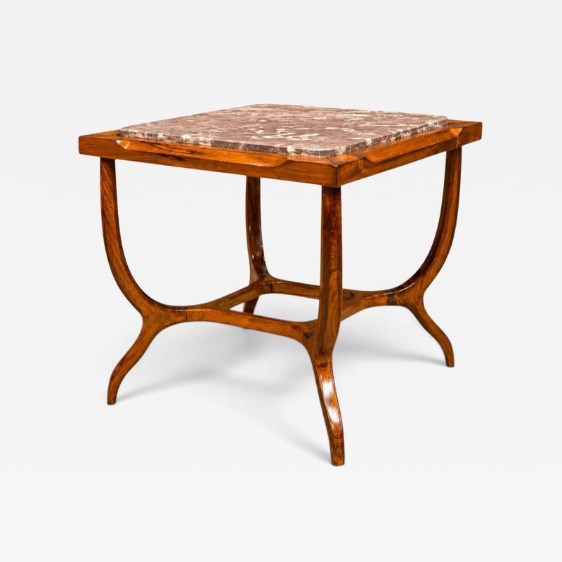 Giuseppe Scapinelli Sculptural Side Table in Caviuna Marble Giuseppe Scapinelli 1950s