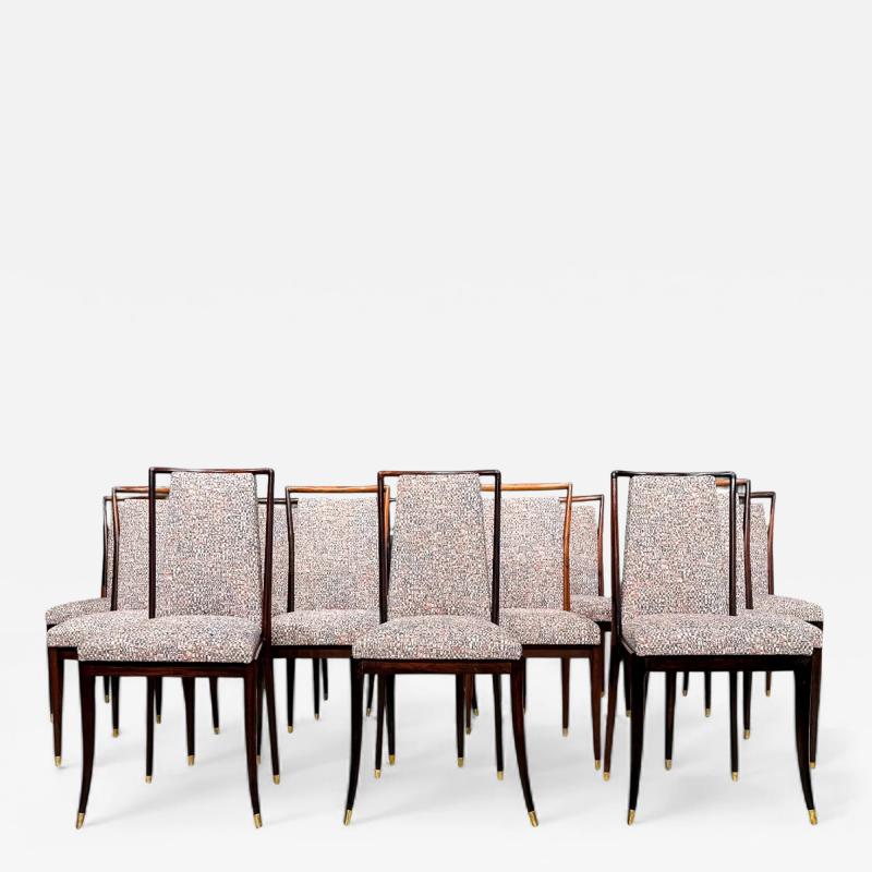 Giuseppe Scapinelli Set of 12 Dining Chairs in Rosewood Fabric Giuseppe Scapinelli Lot 352 366A