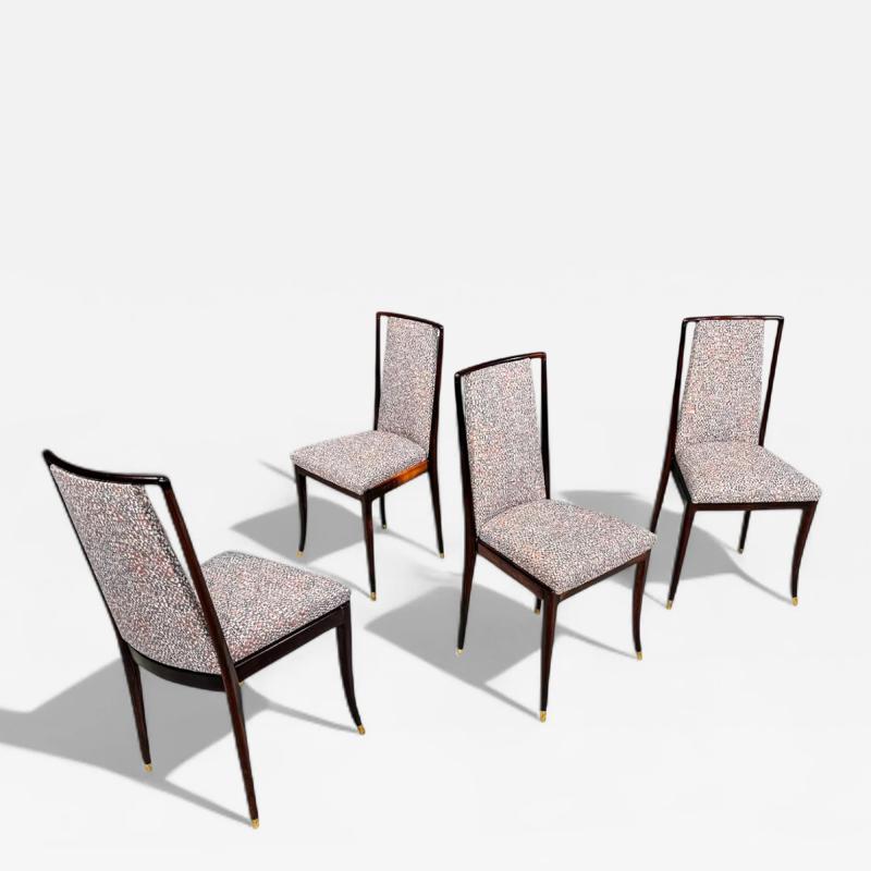 Giuseppe Scapinelli Set of 4 Dining Chairs in Rosewood Fabric Giuseppe Scapinelli Lot 352A