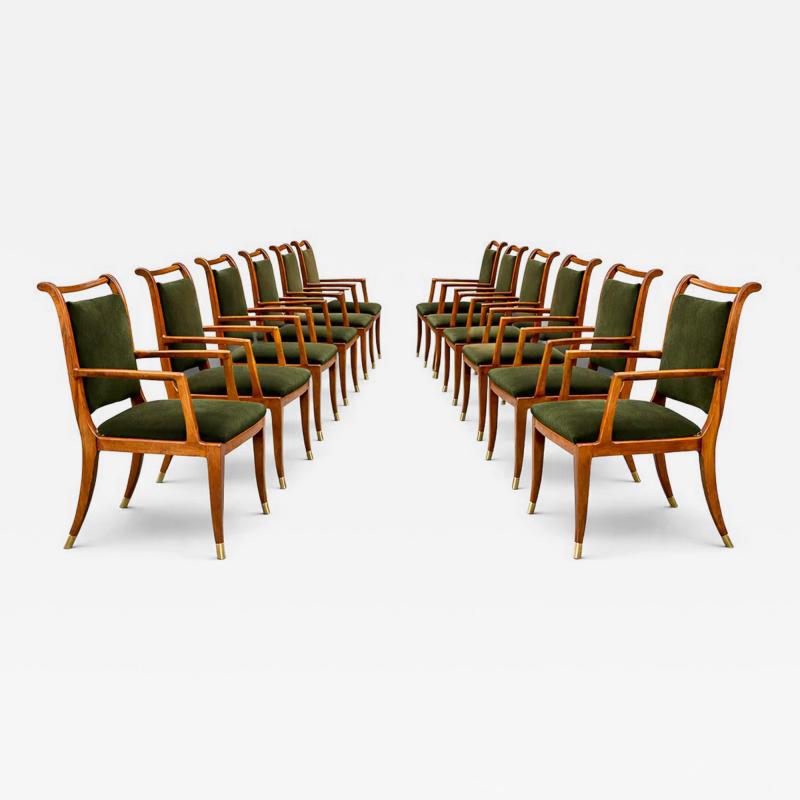 Giuseppe Scapinelli Set of Twelve Giuseppe Scapinelli Dining Armchairs in Cavi na